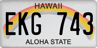 HI license plate EKG743