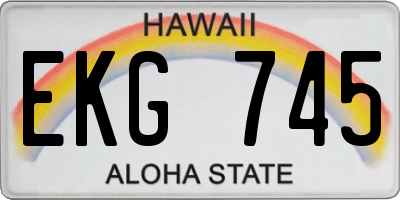 HI license plate EKG745