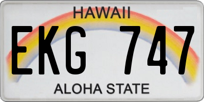 HI license plate EKG747