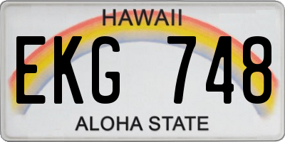 HI license plate EKG748