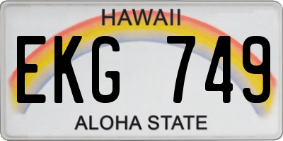 HI license plate EKG749