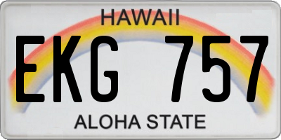 HI license plate EKG757