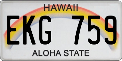 HI license plate EKG759
