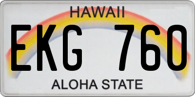 HI license plate EKG760