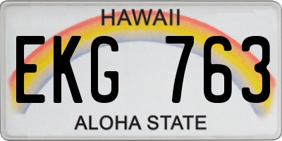 HI license plate EKG763