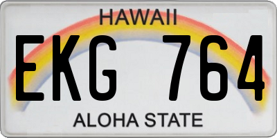 HI license plate EKG764