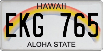 HI license plate EKG765