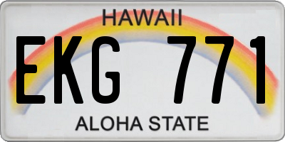 HI license plate EKG771