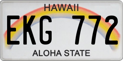 HI license plate EKG772