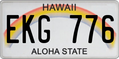 HI license plate EKG776