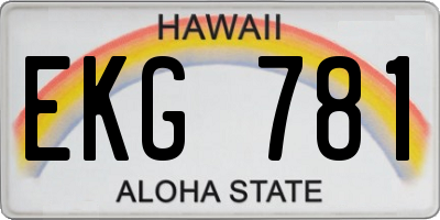 HI license plate EKG781