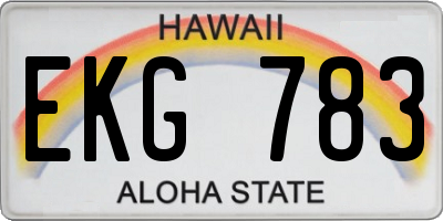HI license plate EKG783