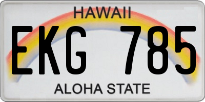 HI license plate EKG785