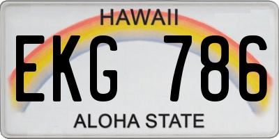 HI license plate EKG786