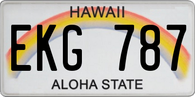 HI license plate EKG787