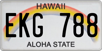 HI license plate EKG788