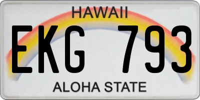 HI license plate EKG793