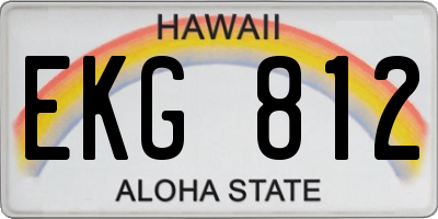 HI license plate EKG812