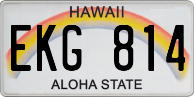 HI license plate EKG814