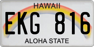 HI license plate EKG816