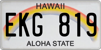 HI license plate EKG819
