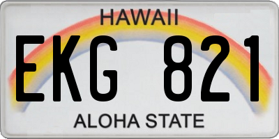 HI license plate EKG821