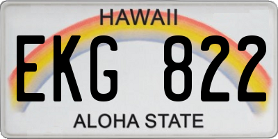 HI license plate EKG822
