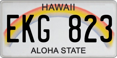 HI license plate EKG823