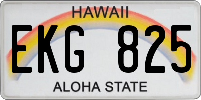 HI license plate EKG825