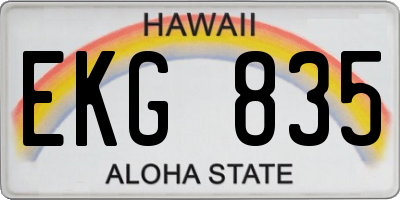 HI license plate EKG835