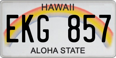 HI license plate EKG857