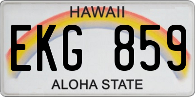 HI license plate EKG859