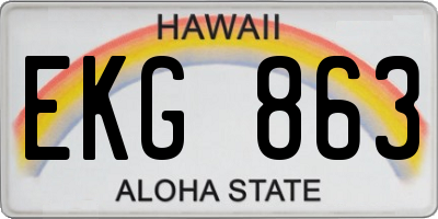 HI license plate EKG863