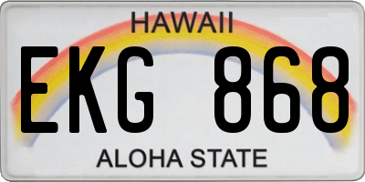 HI license plate EKG868