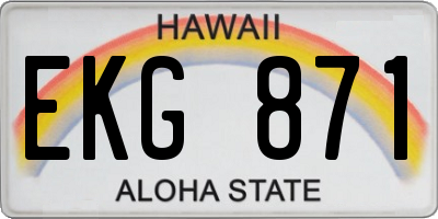 HI license plate EKG871