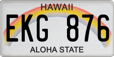 HI license plate EKG876
