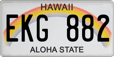 HI license plate EKG882
