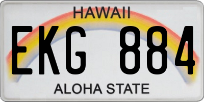 HI license plate EKG884