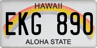 HI license plate EKG890