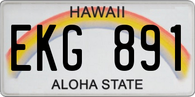 HI license plate EKG891