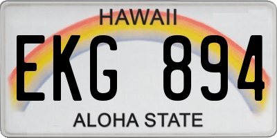 HI license plate EKG894