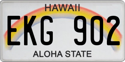 HI license plate EKG902