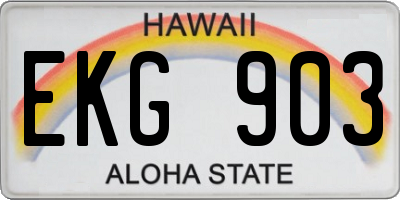 HI license plate EKG903