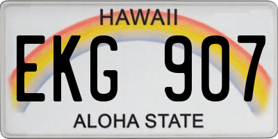 HI license plate EKG907