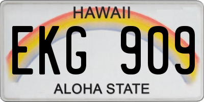 HI license plate EKG909