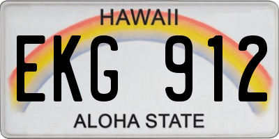 HI license plate EKG912