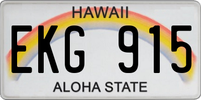 HI license plate EKG915