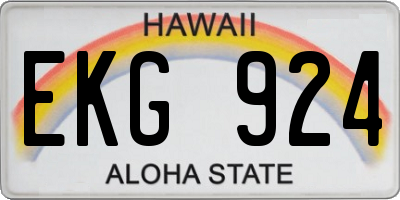 HI license plate EKG924