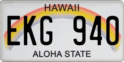 HI license plate EKG940
