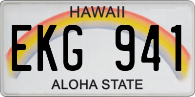 HI license plate EKG941